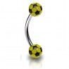 Piercing pour arcade acry 77 - Jaune boules football