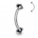 Piercing arcade 90 - Cristal noir pas-de-vis interne