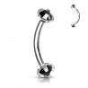Piercing arcade 90 - Cristal noir pas-de-vis interne