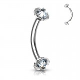 Piercing arcade 90 - Cristal transparent pas-de-vis interne