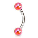 Piercing pour arcade acry 81 - Luisant tacheté orange