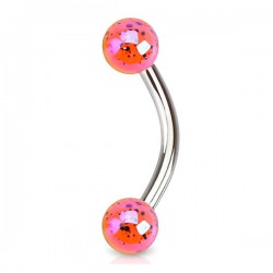 Piercing pour arcade acry 81 - Luisant tacheté orange