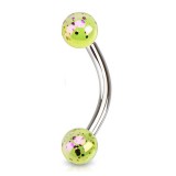 Piercing pour arcade acry 81 - Luisant tacheté jaune