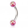Piercing pour arcade acry 81 - Luisant tacheté rose