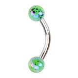 Piercing pour arcade acry 81 - Luisant tacheté vert-pomme