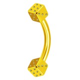 Piercing arcade 80 - Jaune avec deux dés