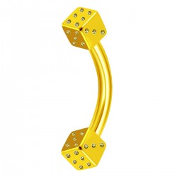 Piercing arcade 80 - Jaune avec deux dés