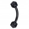 Piercing arcade avec motif deux dés noir (80)