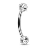 Piercing arcade 38 - Boules cinq cristaux transparents
