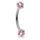 Piercing arcade 38 - Boules cinq cristaux roses