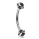 Piercing arcade 38 - Boules cinq cristaux noirs