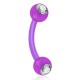 Piercing arcade acry 28 - Flexible lilas boules cristal transparent
