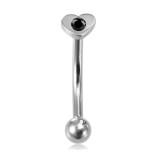 Piercing arcade 59 - Coeur strass noir