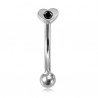 Piercing arcade 59 - Coeur strass noir