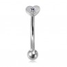Piercing arcade 59 - Coeur strass transparent