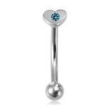 Piercing arcade 59 - Coeur strass bleu-clair