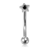 Piercing arcade 60 - étoile strass noir