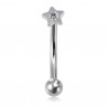Piercing arcade 60 - étoile strass transparent
