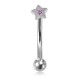 Piercing arcade 60 - étoile strass rose