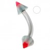 Piercing arcade acry 27 - UV étoile bleu-clair et rouge pointes