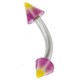 Piercing arcade acry 27 - UV étoile lilas et jaune pointes