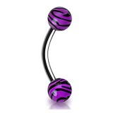 Piercing pour arcade acry 76 - Zèbre lilas