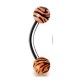 Piercing pour arcade acry 76 - Zèbre orange