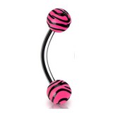 Piercing pour arcade acry 76 - Zèbre rose