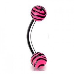 Piercing pour arcade acry 76 - Zèbre rose