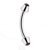Piercing arcade 18 - Pointes avec cristal noir