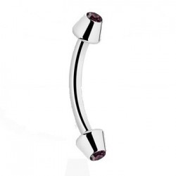 Piercing arcade 18 - Pointes avec cristal noir