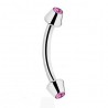 Piercing arcade 18 - Pointes avec cristal rose