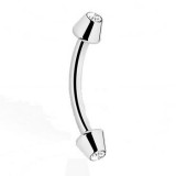 Piercing arcade 18 - Pointes avec cristal transparent