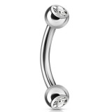 Piercing arcade 04 - Boules avec cristal transparent