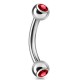 Piercing arcade 04 - Boules avec cristal rouge