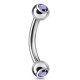 Piercing arcade 04 - Boules avec cristal lilas