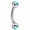 Piercing arcade 04 - Boules avec cristal bleu-clair
