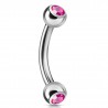 Piercing arcade 04 - Boules avec cristal rose
