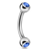 Piercing arcade 04 - Boules avec cristal bleu
