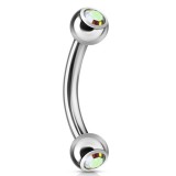 Piercing arcade 04 - Boules avec cristal aurora