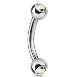 Piercing arcade 04 - Boules avec cristal aurora
