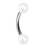 Piercing pour arcade acry 55 - Perle blanche