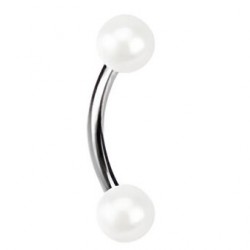 Piercing pour arcade acry 55 - Perle blanche