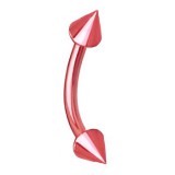 Piercing arcade 118 - Plaqué-titane néon pointes rouges