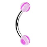Piercing pour arcade acry 23 - Vagues lilas et blanches