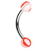 Piercing pour arcade acry 23 - Vagues rouges et blanches
