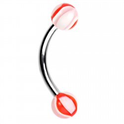 Piercing pour arcade acry 23 - Vagues rouges et blanches