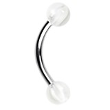 Piercing pour arcade acry 23 - Vagues transparentes et blanches