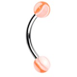 Piercing pour arcade acry 23 - Vagues oranges et blanches