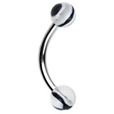 Piercing pour arcade acry 23 - Vagues noires et blanches